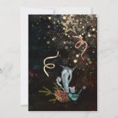 Zwart stijlvol Nieuwjaar Party uitnodiging (Achterkant)