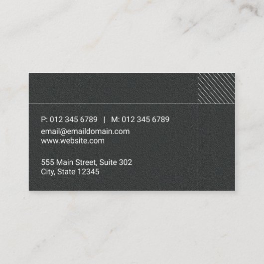 Zwart stijlvol visitekaartje (Achterkant)