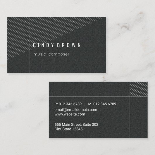 Zwart stijlvol visitekaartje (Voorkant / Achterkant)