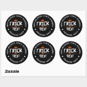 Zwart stijlvolle halloween "Trick or treat" afdruk Ronde Sticker (Vel)
