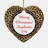 Zwart Stiletto Cheetah Gepersonaliseerd Ornament v (Achterkant)