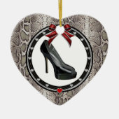Zwart Stiletto Snakeskin aangepast Ornament hart (Voorkant)