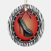 Zwart Stiletto Zebra Print Ornament (Links)