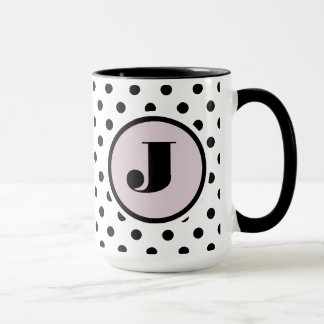 Zwart Stip - Aangepast monogram Mok