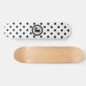 Zwart Stip - Aangepast monogram Persoonlijk Skateboard (Horizontaal)