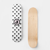 Zwart Stip - Aangepast monogram Persoonlijk Skateboard (Voorkant)
