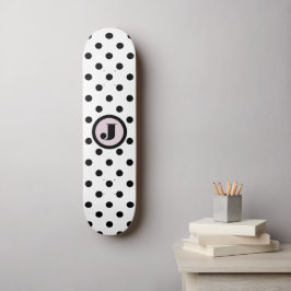 Zwart Stip - Aangepast monogram Persoonlijk Skateboard