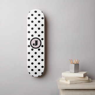 Zwart Stip - Aangepast monogram Persoonlijk Skateboard