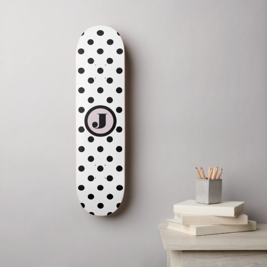 Zwart Stip - Aangepast monogram Persoonlijk Skateboard (Muurkunst)