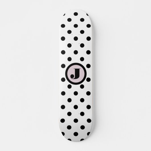 Zwart Stip - Aangepast monogram Persoonlijk Skateboard (Voorkant)