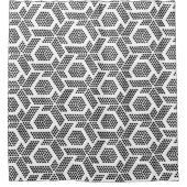 Zwart stip geometrisch patroon op wit douchegordijn (Voorkant)