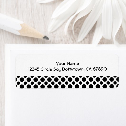 Zwart Stippen Custom Retouradres Label (Insitu)