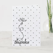 zwart stippen en krabbelmadeliefje bedankkaart (Voorkant)