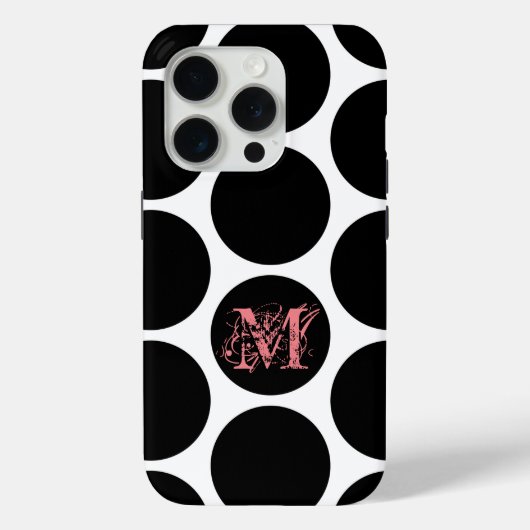Zwart Stippen patroon - Aangepast Initiaal Case-Mate iPhone Case (Achterkant)