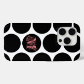 Zwart Stippen patroon - Aangepast Initiaal Case-Mate iPhone Case (Achterkant (horizontaal))