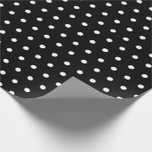 Zwart stippenpapier cadeaupapier (Hoek)