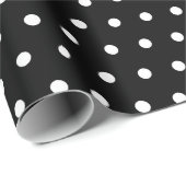 Zwart stippenpapier cadeaupapier (Rol Hoek)