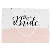 Zwart stippenpatroon roze streep groot cadeauzakje (Achterkant)