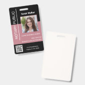 Zwart stoffige roze schrijfmachine voor overheidsi badge (Voor- en achterkant)