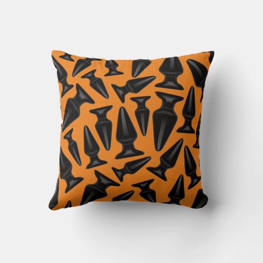 Zwart stomppatroon kussen (Achterkant)