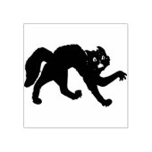 Zwart straffe zegel voor kattensilhouet rubberstempel (Afrduk)