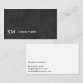 Zwart strakke textuur | Initialen Visitekaartje (Voorkant / Achterkant)