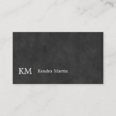 Zwart strakke textuur | Initialen Visitekaartje (Voorkant)