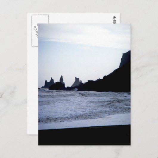 Zwart strand briefkaart (Voorkant / Achterkant)