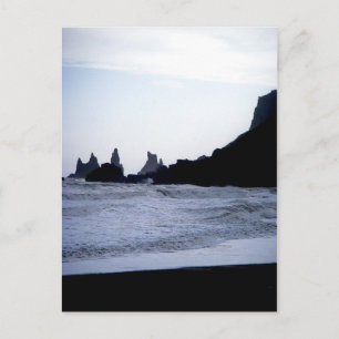 Zwart strand briefkaart