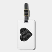 Zwart Streep Hart Bagagelabel (Voorkant verticaal)