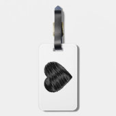 Zwart Streep Hart Bagagelabel (Achterkant verticaal)