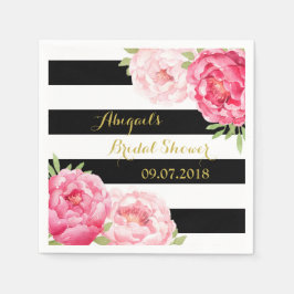 Zwart Streep Roze Waterverf Vrijgezellenfeesten se Servet