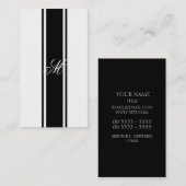 Zwart Strepen en Monogram Visitekaartje (Voorkant / Achterkant)