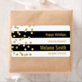 Zwart Strepen Goud Confetti Baking Labels (Insitu)