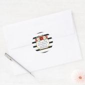 Zwart Strepen Rood Bloemen Kerstmis Bakken Sticker (Envelop)