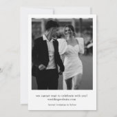 Zwart strikje lint Save the date bruiloft Kaart (Achterkant)