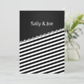  ZWART STRIPE Diamond Wedding Grey Kaart (Staand voorkant)