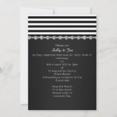  ZWART STRIPE Diamond Wedding Grey Kaart (Achterkant)