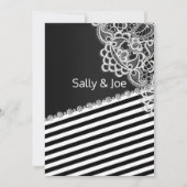 ZWART STRIPE Lace Diamond Wedding Grey Kaart (Voorkant)