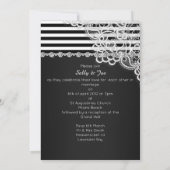 ZWART STRIPE Lace Diamond Wedding Grey Kaart (Achterkant)