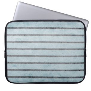  zwart Striped Blue-laptop - Sleeve