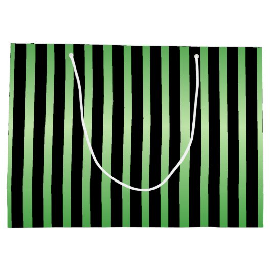Zwart Stripes Groen Gekleurd Large Cadeautasje (Achterkant)