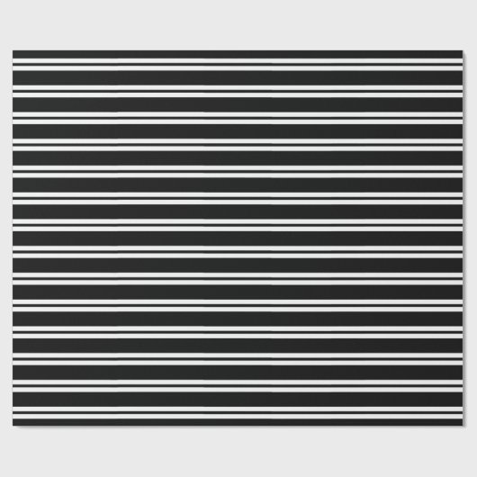 Zwart strips cadeaupapier (Vlak)