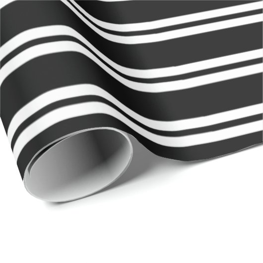 Zwart strips cadeaupapier (Rol Hoek)