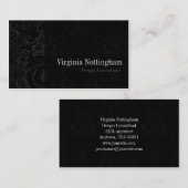 Zwart Stropdas #1 Chic Damask Visitekaartje (Voorkant / Achterkant)