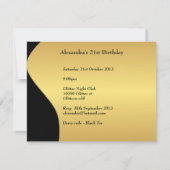 Zwart Stropdas 21e verjaardagsfeest zwart en goud Kaart (Achterkant)