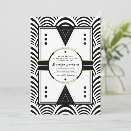 Zwart Stropdas 50ste verjaardag van de Elegant Art Kaart (Staand voorkant)