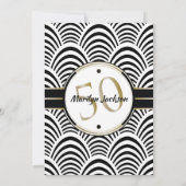 Zwart Stropdas 50ste verjaardag van de Elegant Art Kaart (Achterkant)