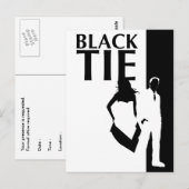 zwart stropdas affaire : man en vrouw silhouet briefkaart (Voorkant / Achterkant)