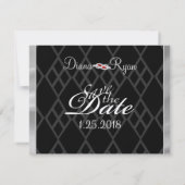 Zwart Stropdas Bewaar de datum Save The Date (Achterkant)